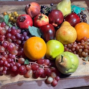 Artificial Fruit Grapes Poms Pears Apples Home Decor Cottage Farmhouse Kitchen